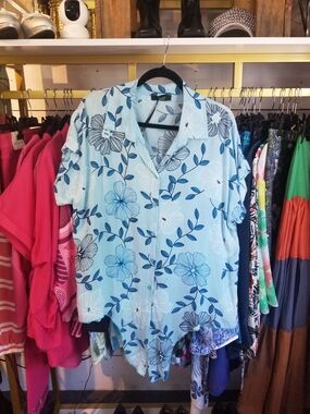 Cherish Sky Blue Floral Viscose Blouse